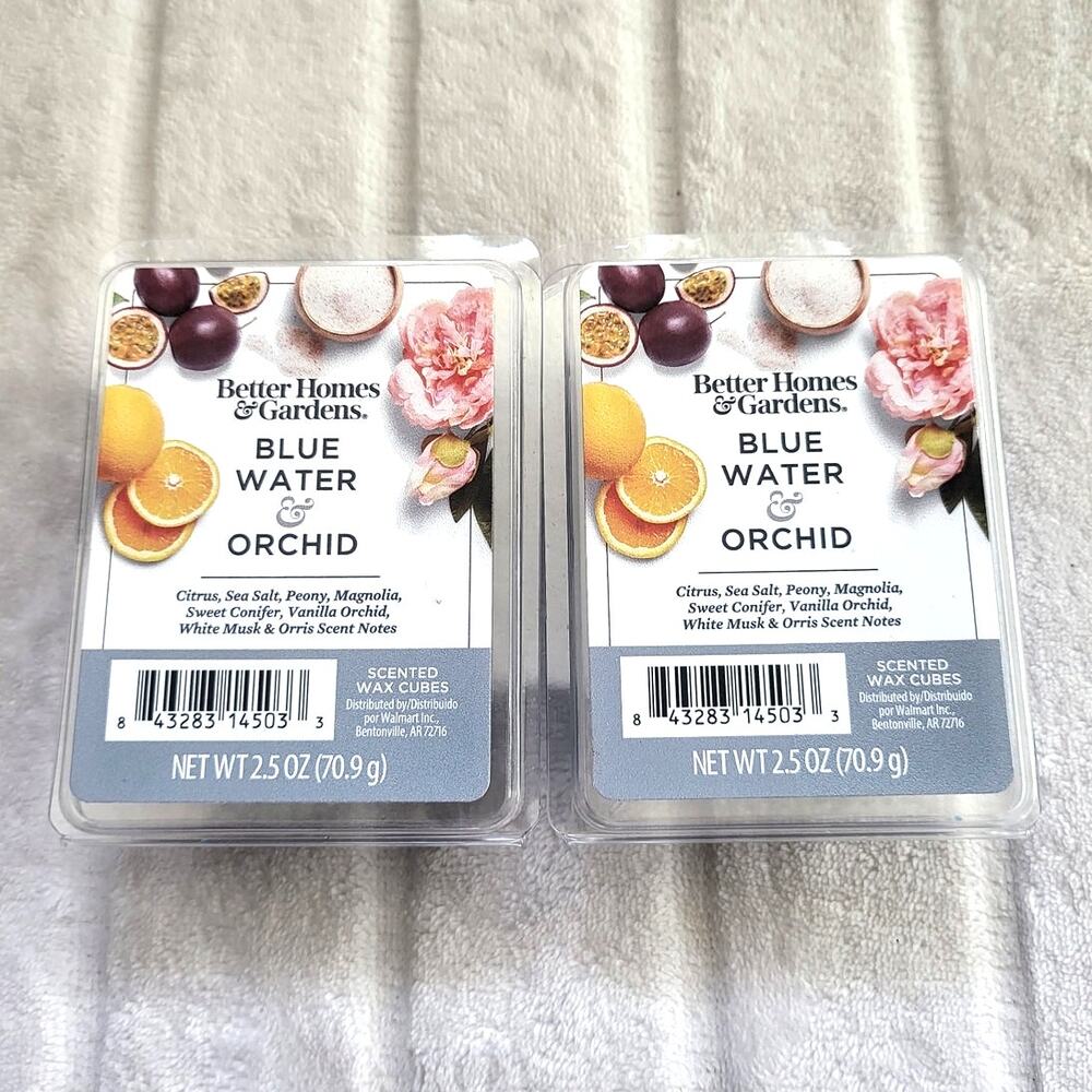 Rare Better Homes & Gardens Blue Water & Orchid Wax Cubes - NEW